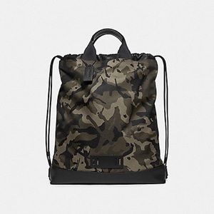 NEW ‼️ COACH MEN TERRAIN DRAWSTRING BACKPACK CAMO
